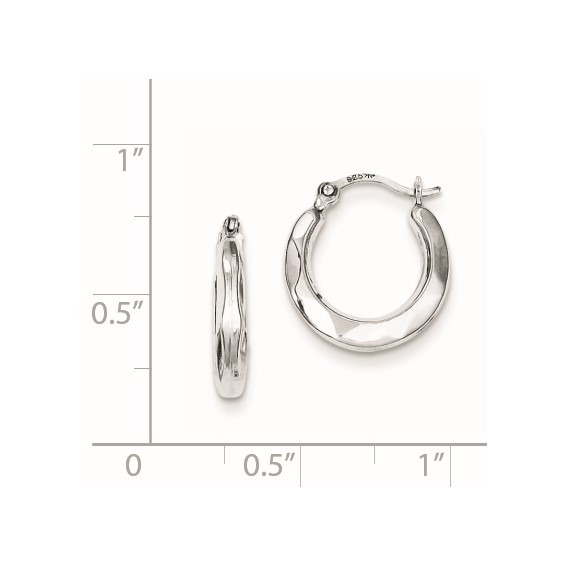 Sterling Silver Rhodium Plated Hollow Hoop Earrings