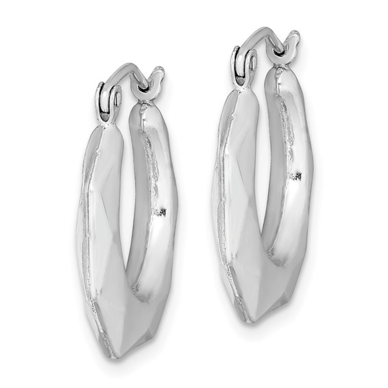 Sterling Silver Rhodium-plated Polished Hollow Hoop Earrings