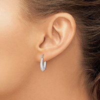 Sterling Silver Rhodium-plated Polished Hollow Hoop Earrings view 3