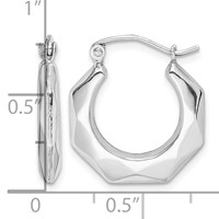 Sterling Silver Rhodium-plated Polished Hollow Hoop Earrings view 4