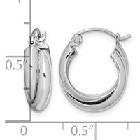 Sterling Silver Rhodium Plated Double Hoop Earrings view 4