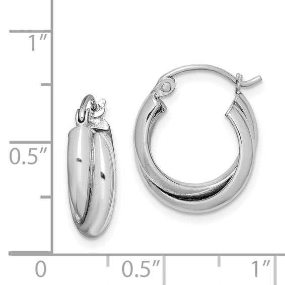Sterling Silver Rhodium Plated Double Hoop Earrings