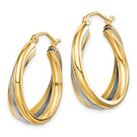 Sterling Silver Rhodium-plated Vermeil Triple Hoop Earrings view 2