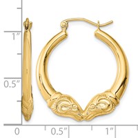 Sterling Silver Gold Plated Hollow Rams Head Hoop Earrings view 4