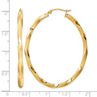 Sterling Silver Gold-plated Twisted 4mm Oval Hoop Earrings view 4