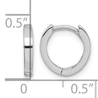 Sterling Silver Rhodium Polished Hinged Hoop Earrings view 4