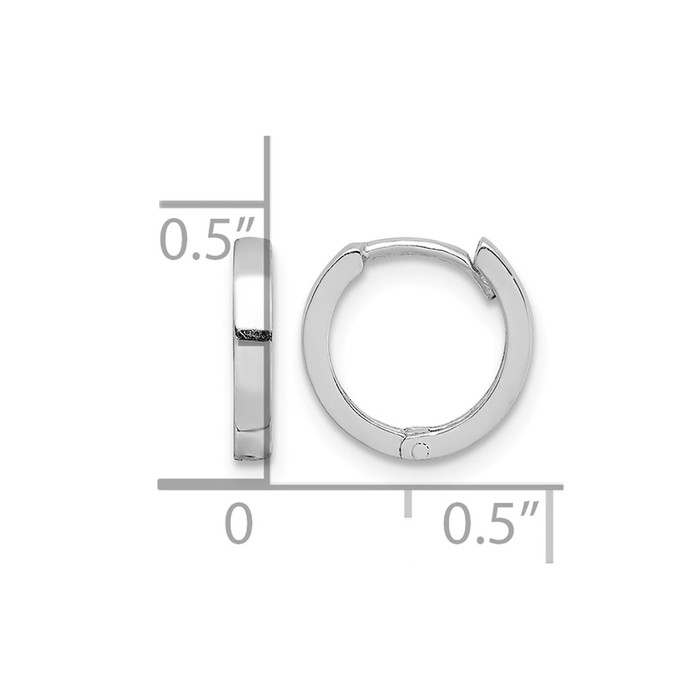 Sterling Silver Rhodium Polished Hinged Hoop Earrings (QE8491)
