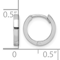Sterling Silver Rhodium Polished Hinged Hoop Earrings view 4