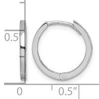 Sterling Silver Rhodium Polished Hinged Hoop Earrings view 4
