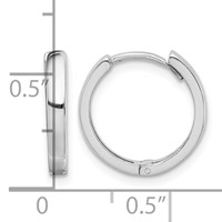 Sterling Silver Rhodium Polished Hinged Hoop Earrings view 4