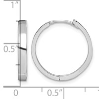 Sterling Silver Rhodium Polished Hinged Hoop Earrings view 4