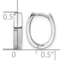 Sterling Silver Rhodium Polished Hinged Hoop Earrings view 4