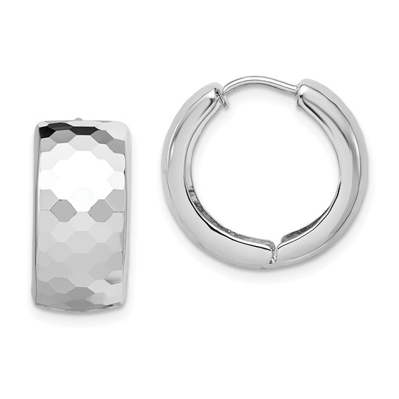 Sterling Silver Pattern Hoop Earring