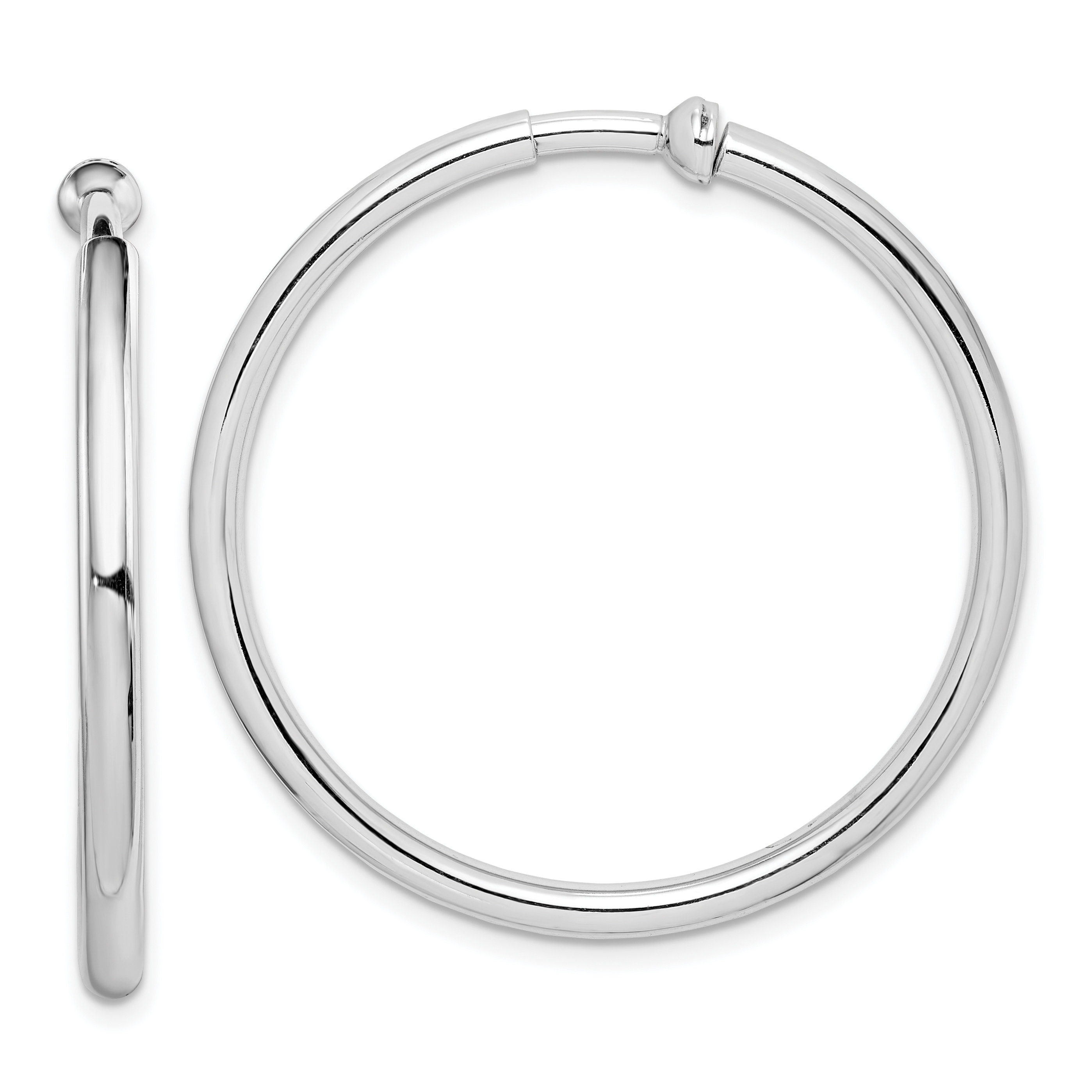 Sterling Silver Polished Non Pierced Hoop Earrings Weight 3 51 Sterling Silver Polished Non Pierced Hoop Earrings Weight 3 51 Grams Length 37mm Width