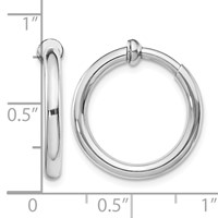 Sterling Silver RH-plated 2.5x 20mm Non-Pierced Round Hoop Earrings view 4