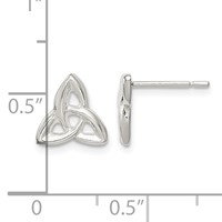 Sterling Silver Trinity Post Earrings view 4