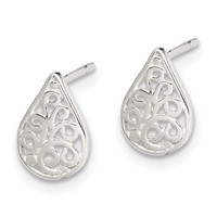 Sterling Silver Filigree Post Earrings view 2