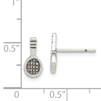 Sterling Silver Antique Tennis Racquet Post Earrings view 4