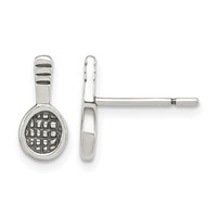 Sterling Silver Antique Tennis Racquet Post Earrings view 1