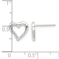 Sterling Silver Heart Post Earrings view 4