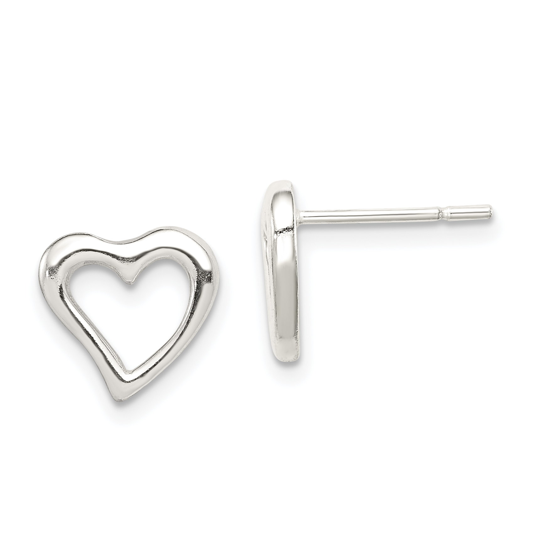 Sterling Silver Heart Post Earrings (QE8698)