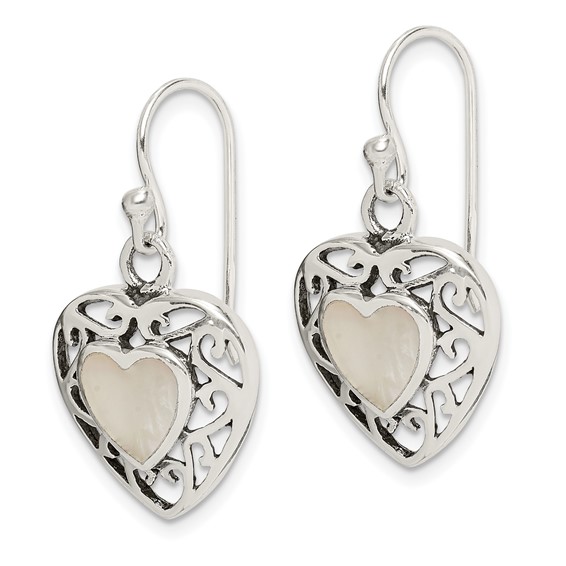 Sterling Silver Heart Dangle Earrings