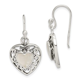 Sterling Silver Heart Dangle Earrings