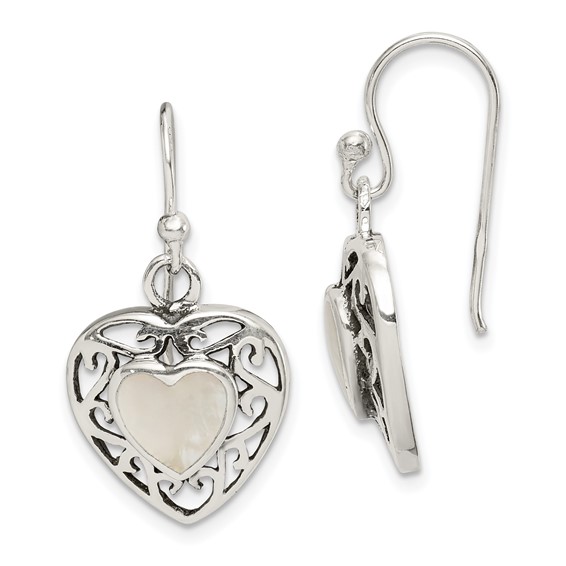 Sterling Silver Heart Dangle Earrings