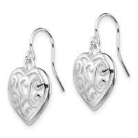 Sterling Silver Rhodium Plated Shepherd Hook Earrings view 2