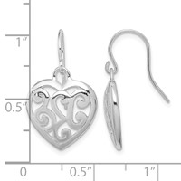 Sterling Silver Rhodium Plated Shepherd Hook Earrings view 4