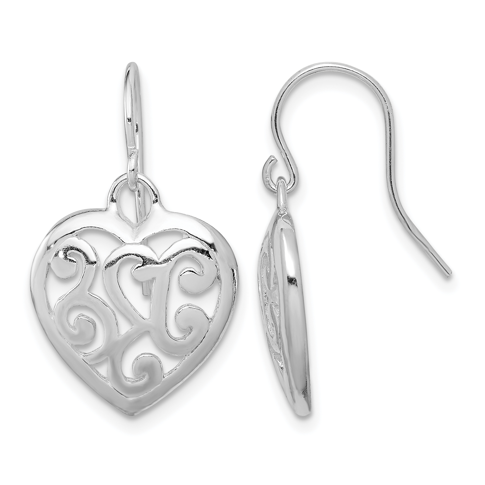 Sterling Silver Rhodium Plated Shepherd Hook Earrings (QE8742)