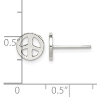 Sterling Silver Peace Sign Post Earrings view 4