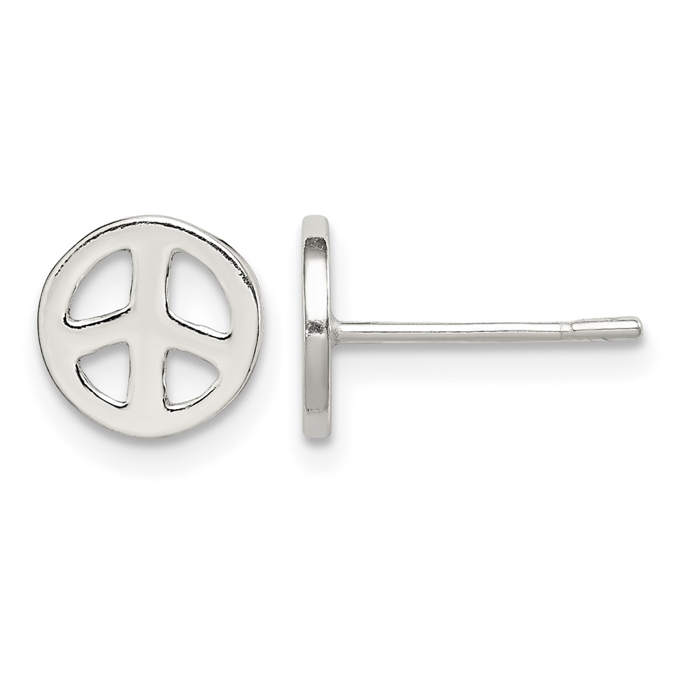 Sterling Silver Peace Sign Post Earrings