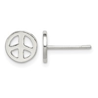 Sterling Silver Peace Sign Post Earrings view 1