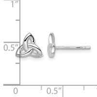 Sterling Silver Rhodium-plated Trinity Symbol Post Earrings view 4