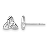 Sterling Silver Rhodium-plated Trinity Symbol Post Earrings view 1