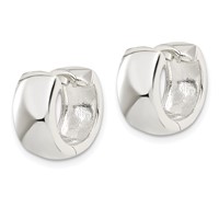 Sterling Silver Rhodium-plated Hinged Hoop Earrings view 2