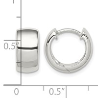 Sterling Silver Rhodium-plated Hinged Hoop Earrings view 4