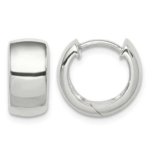 Sterling Silver Rhodium-plated Hinged Hoop Earrings