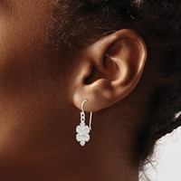 Sterling Silver Stellux Crystal Snowflake Shepherd Hook Earrings view 3