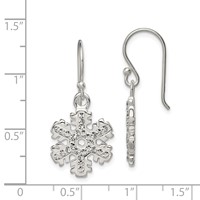 Sterling Silver Stellux Crystal Snowflake Shepherd Hook Earrings view 4