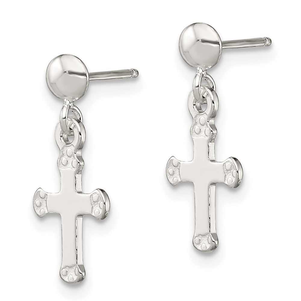 Sterling Silver Dangle Cross Earrings QE8815 883957580661 | eBay