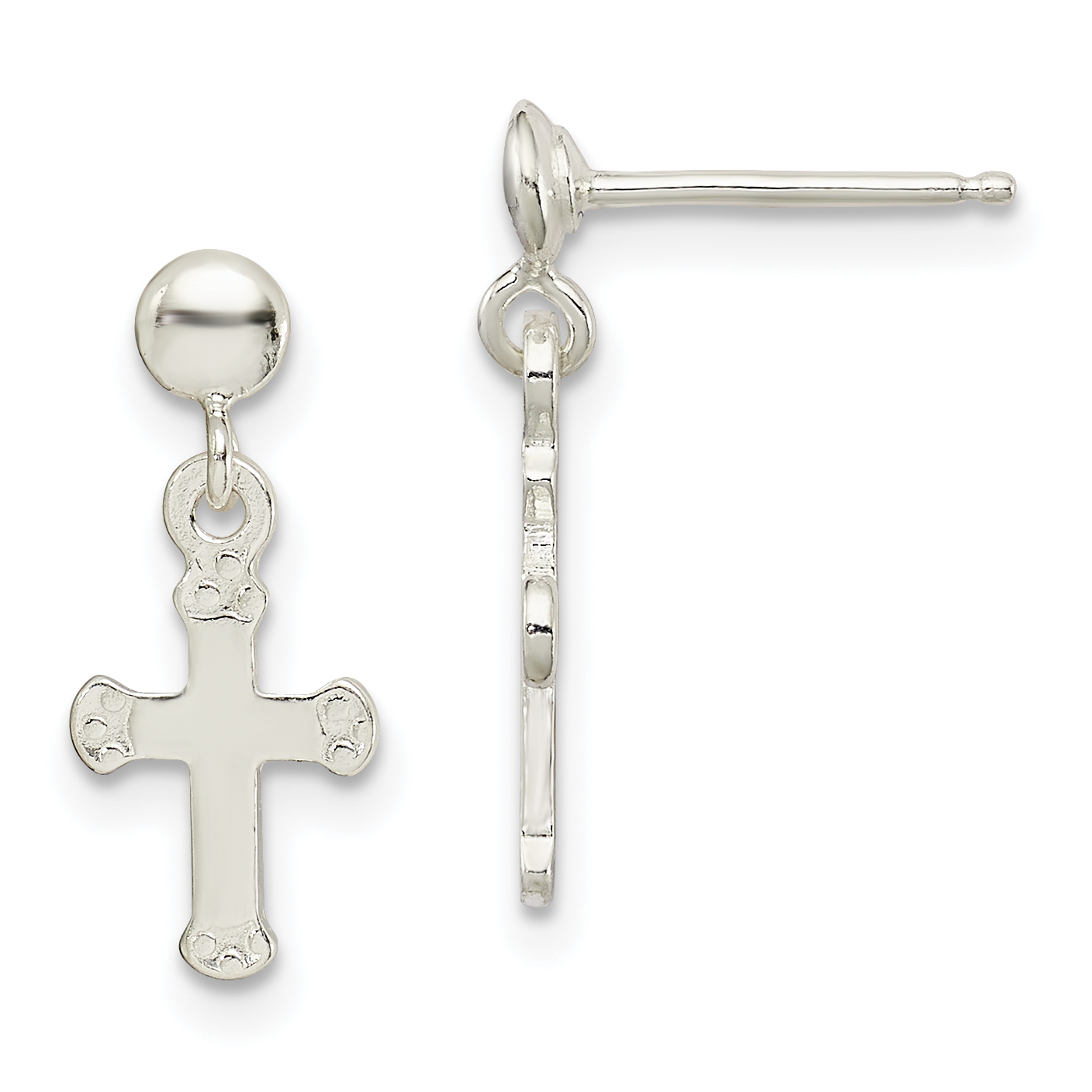 Sterling Silver Dangle Cross Earrings Weight 0 81 Grams Length Sterling Silver Dangle Cross Earrings Weight 0 81 Grams Length 16mm Width 7mm