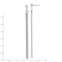 Sterling Silver Polished Fancy Long Linear Post Dangle Earrings view 4