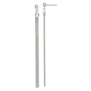 Sterling Silver Polished Fancy Long Linear Post Dangle Earrings