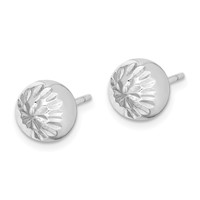 Sterling Silver Rhod-plated Diamond Cut 8mm Ball Post Earrings view 2