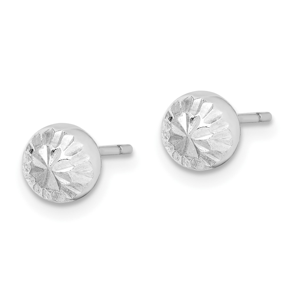 Sterling Silver Rhod-plated Diamond Cut 6mm Ball Post Earrings (QE8837)