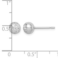 Sterling Silver Rhod-plated Diamond Cut 6mm Ball Post Earrings view 4