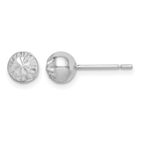 Sterling Silver Rhod-plated Diamond Cut 6mm Ball Post Earrings view 1