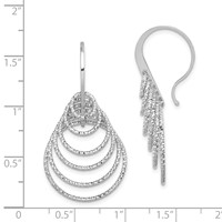 Sterling Silver Rhodium-plated D C Graduated Circles Dangle Earrings view 4